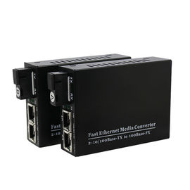 100M 1 Fiber + 2Rj45 Port Ethernet เป็น Fiber Media Converter พร้อมตัวเชื่อมต่อ SC